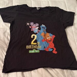Sesame Street Black Birthday T-Shirt